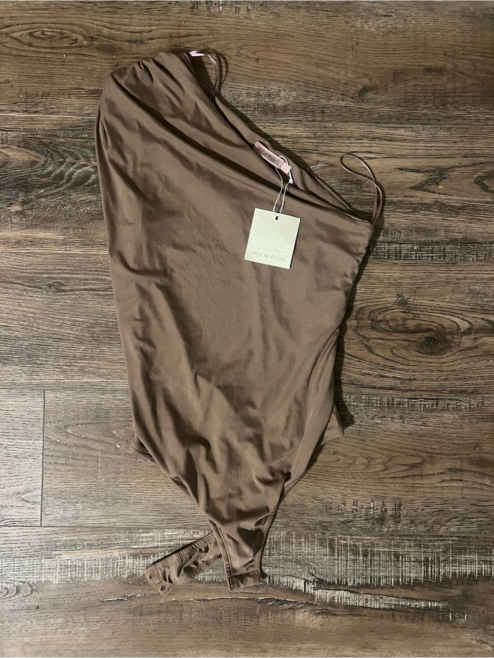 Skylar Rose Brown One-Shoulder Bodysuit